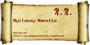 Nyilassy Nanetta névjegykártya